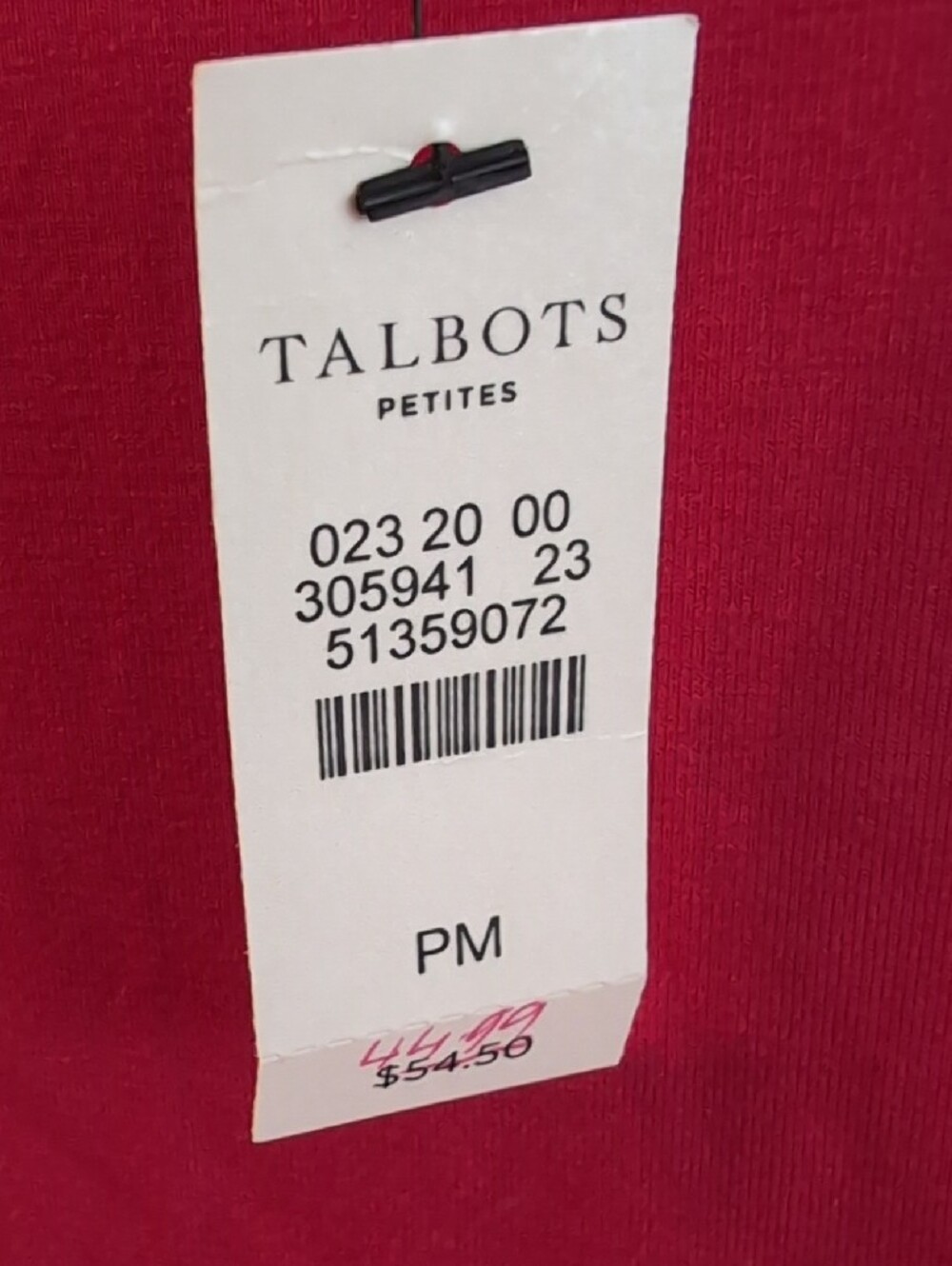 Talbots Women's Bright Red Ruffle Sleeve Tee - Picture 3 of 3